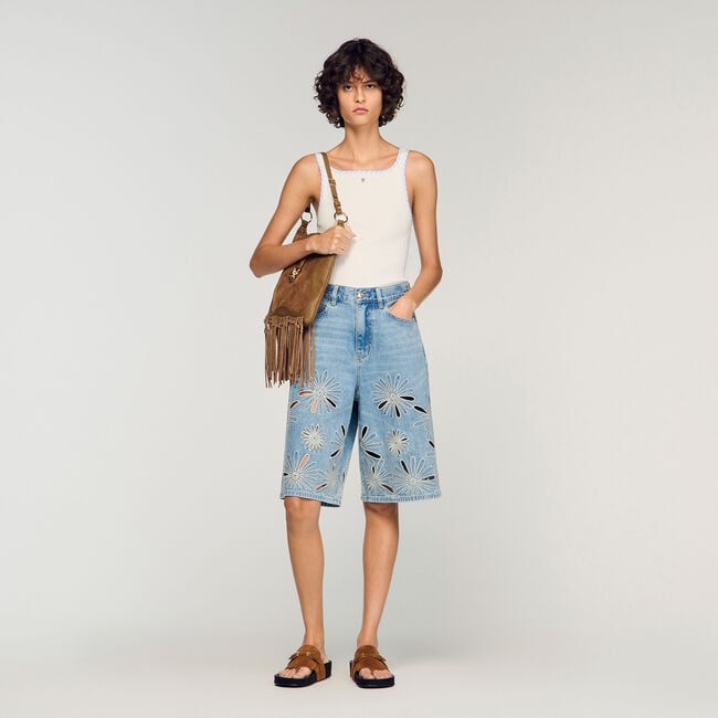 Canottiera in maglia a coste