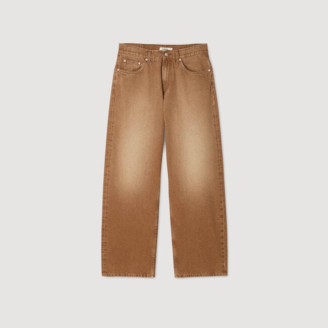 Jeans baggy in cotone délavé