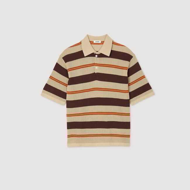 Polo a righe in maglia
