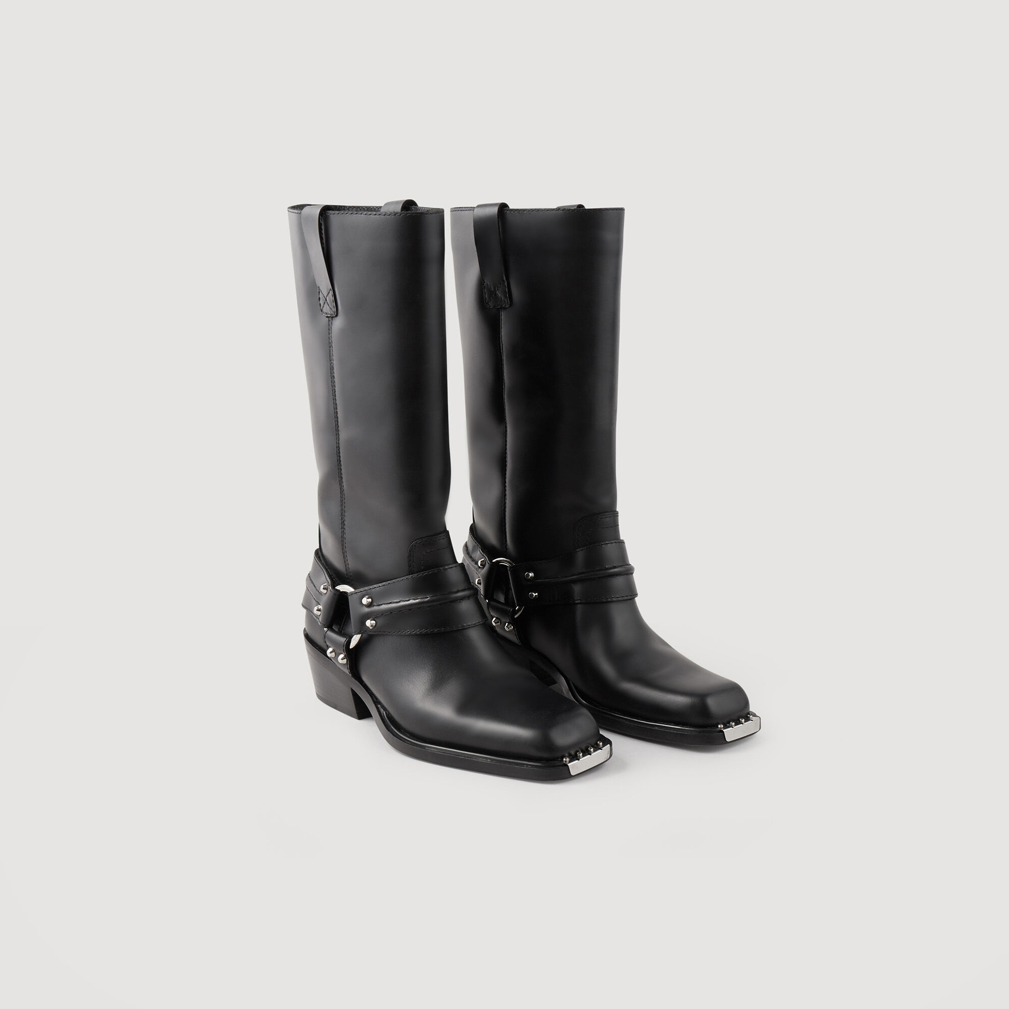 Stivali biker in pelle