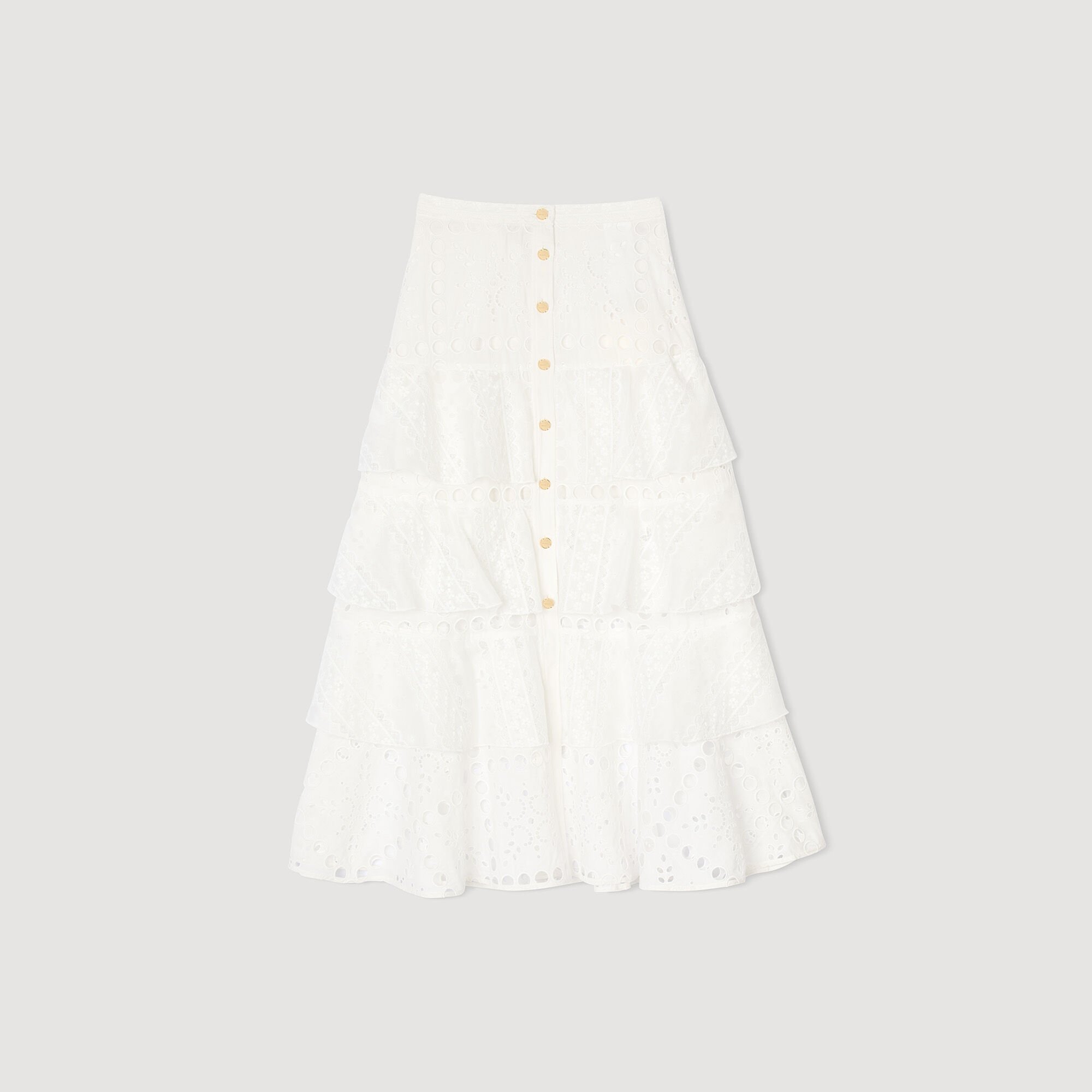 Gonna lunga con ricamo punto inglese 