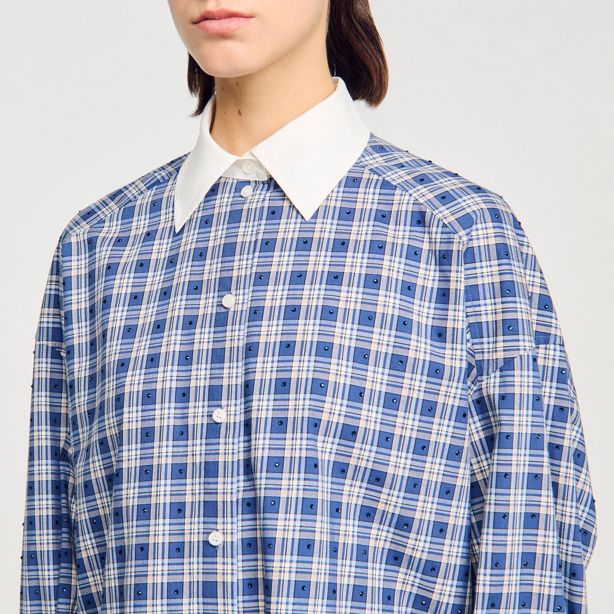 Camicia a quadri glitterata