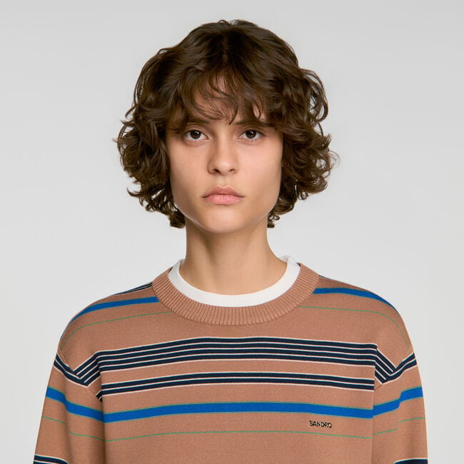 Maglione a righe effetto 2 in 1 - Donna | Sandro