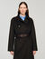 Cappotto lungo in lana e pelle