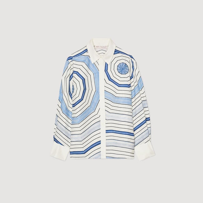 Camicia in seta stampa a spirali
