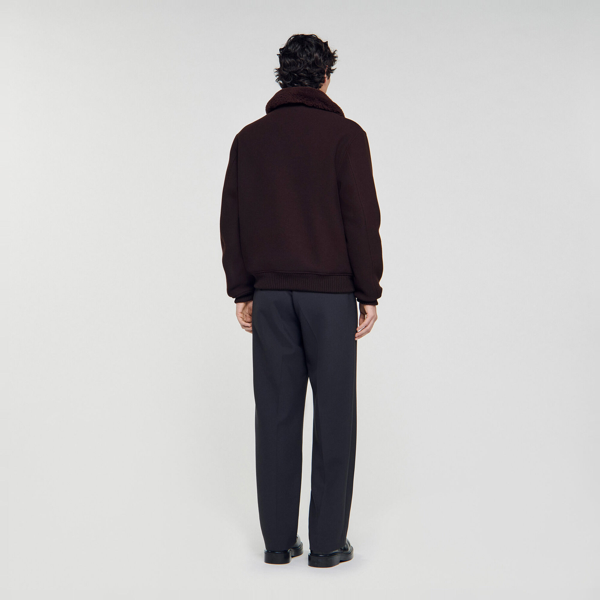 Giubbotto in lana collo staccabile - Uomo | Sandro