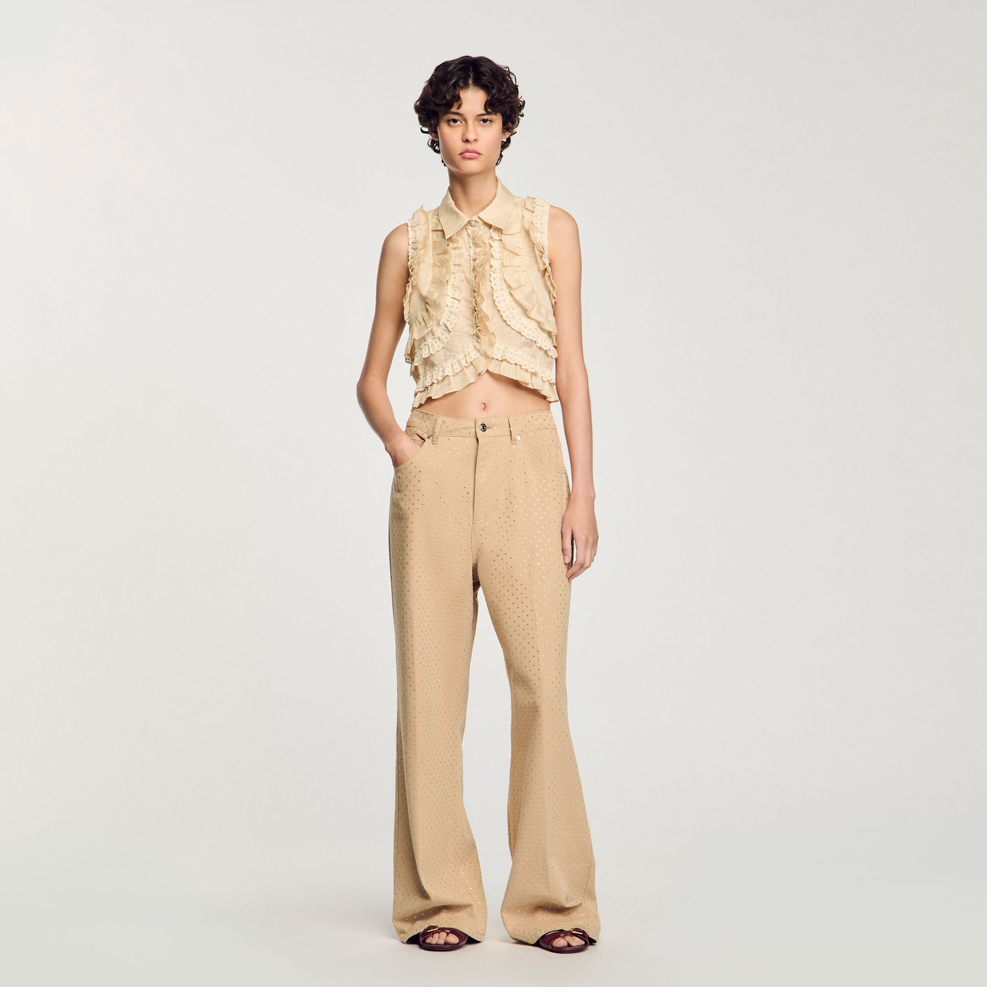 Camicia corta con volant