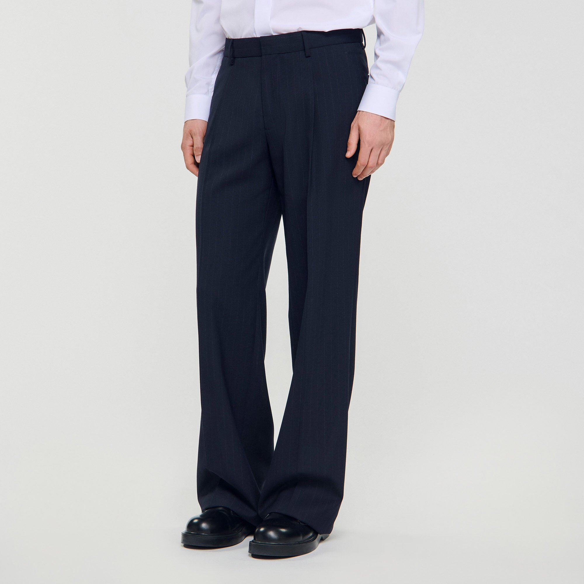 Pantaloni larghi da abito in lana