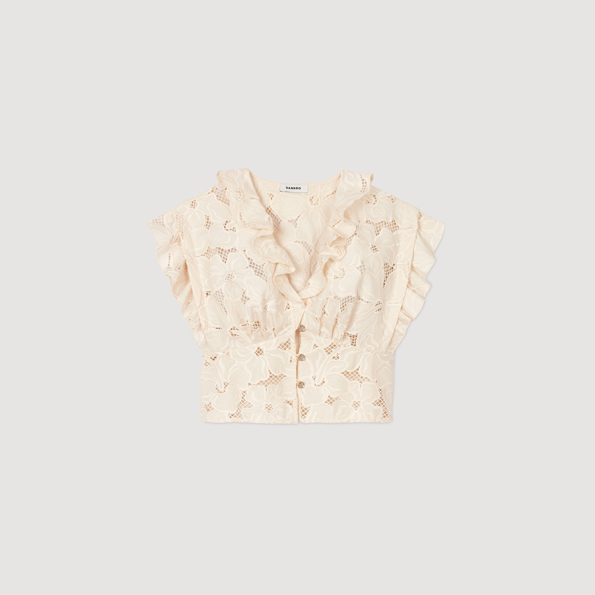 Crop top ricamato