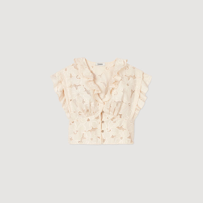 Crop top ricamato