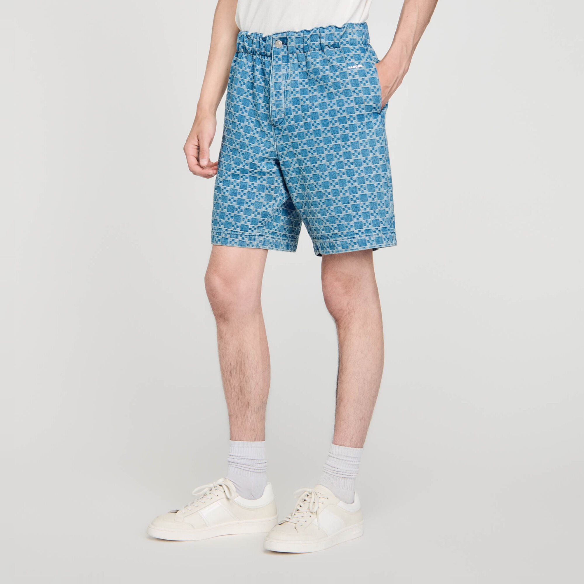 Bermuda in denim square cross - Uomo | Sandro