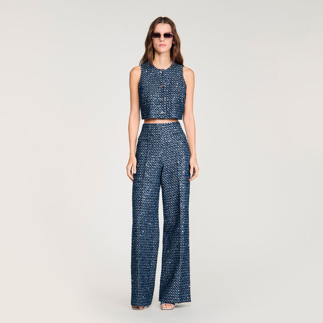 Top corto con lustrini