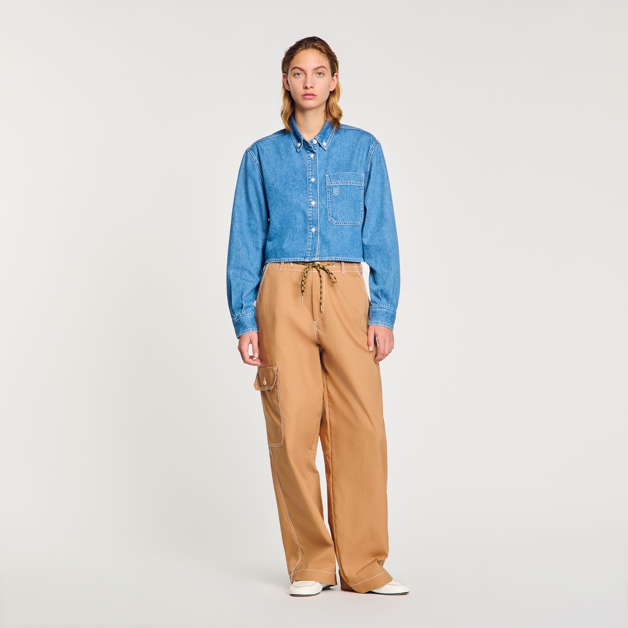 Camicia corta di jeans