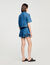 Shorts in denim con volant
