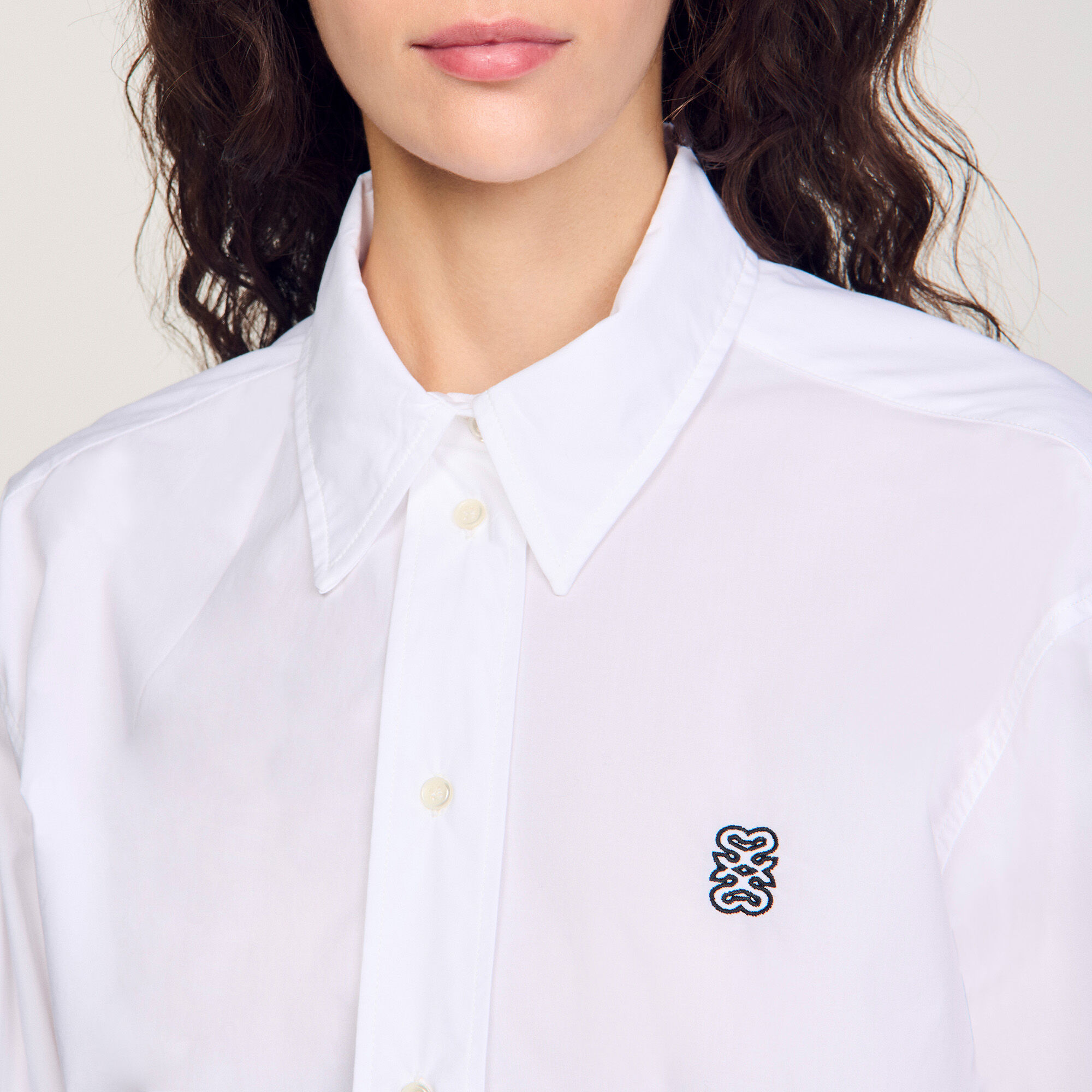 Camicia corta in popeline