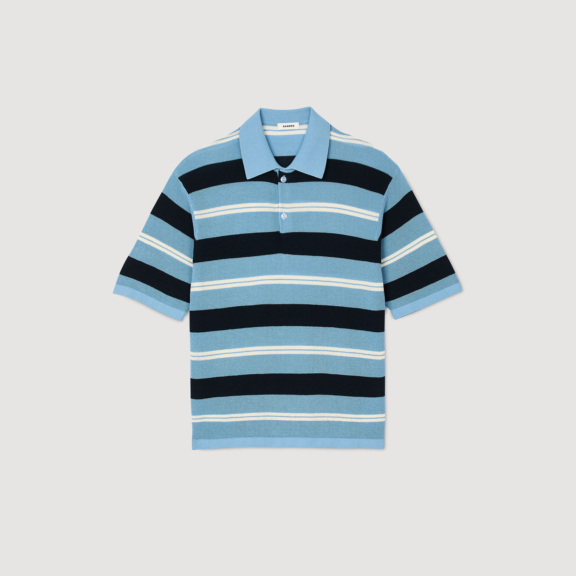 Polo a righe in maglia
