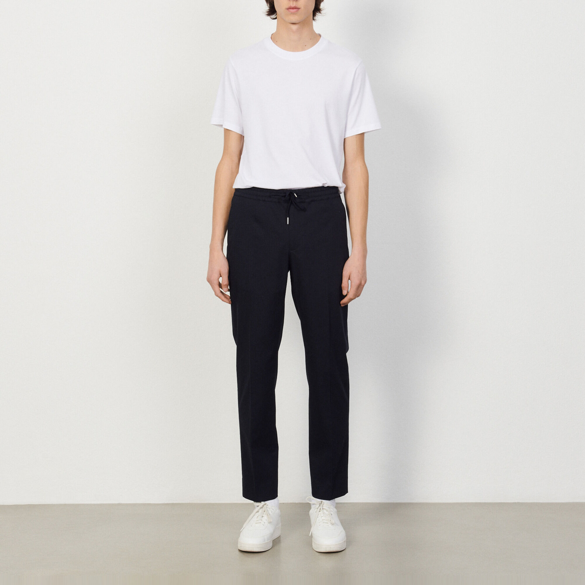 Pantaloni carrot in cotone