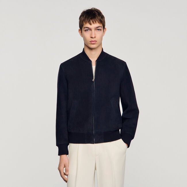 Giubbotto scamosciato con zip - Uomo | Sandro
