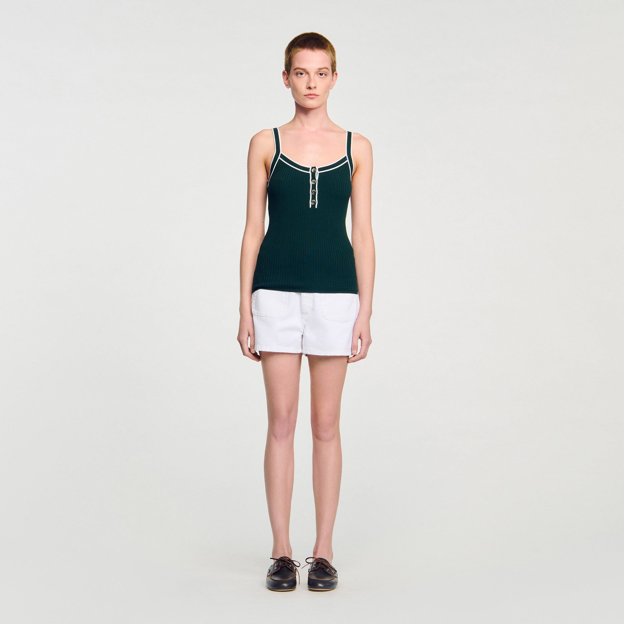 Canottiera in maglia bicolore