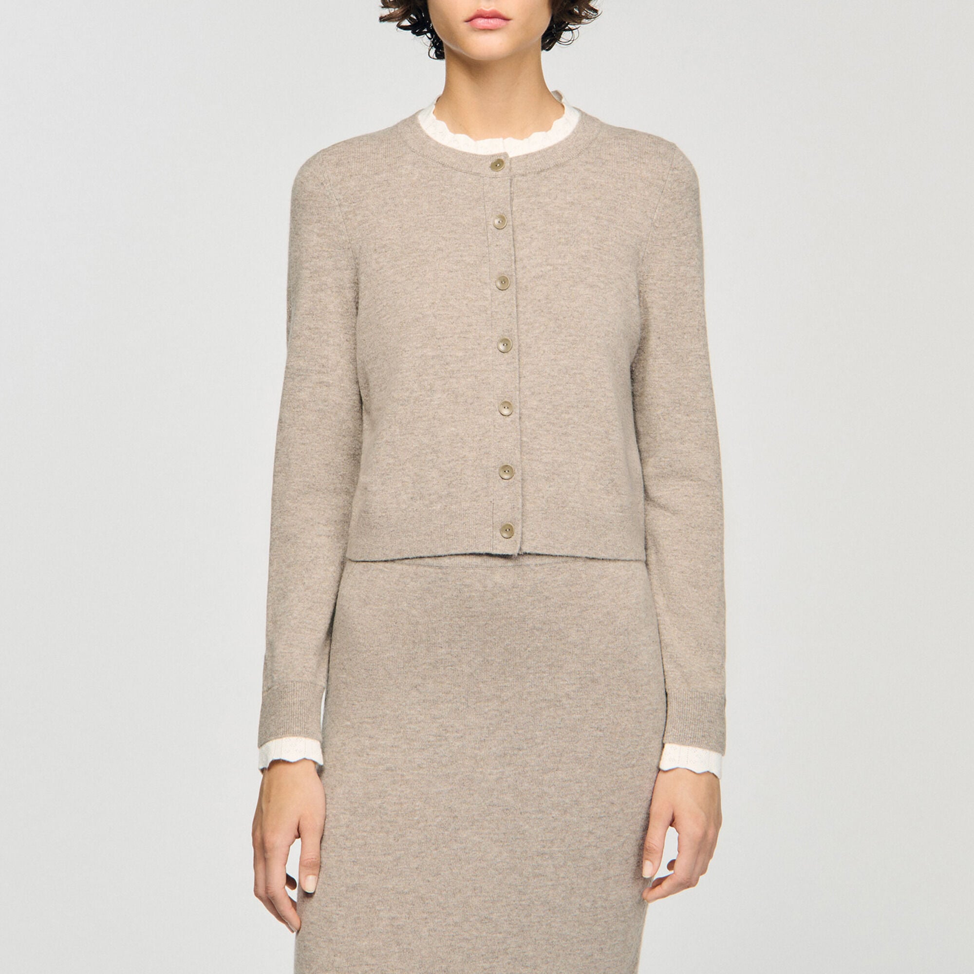 Cardigan con colletto a contrasto - Donna | Sandro