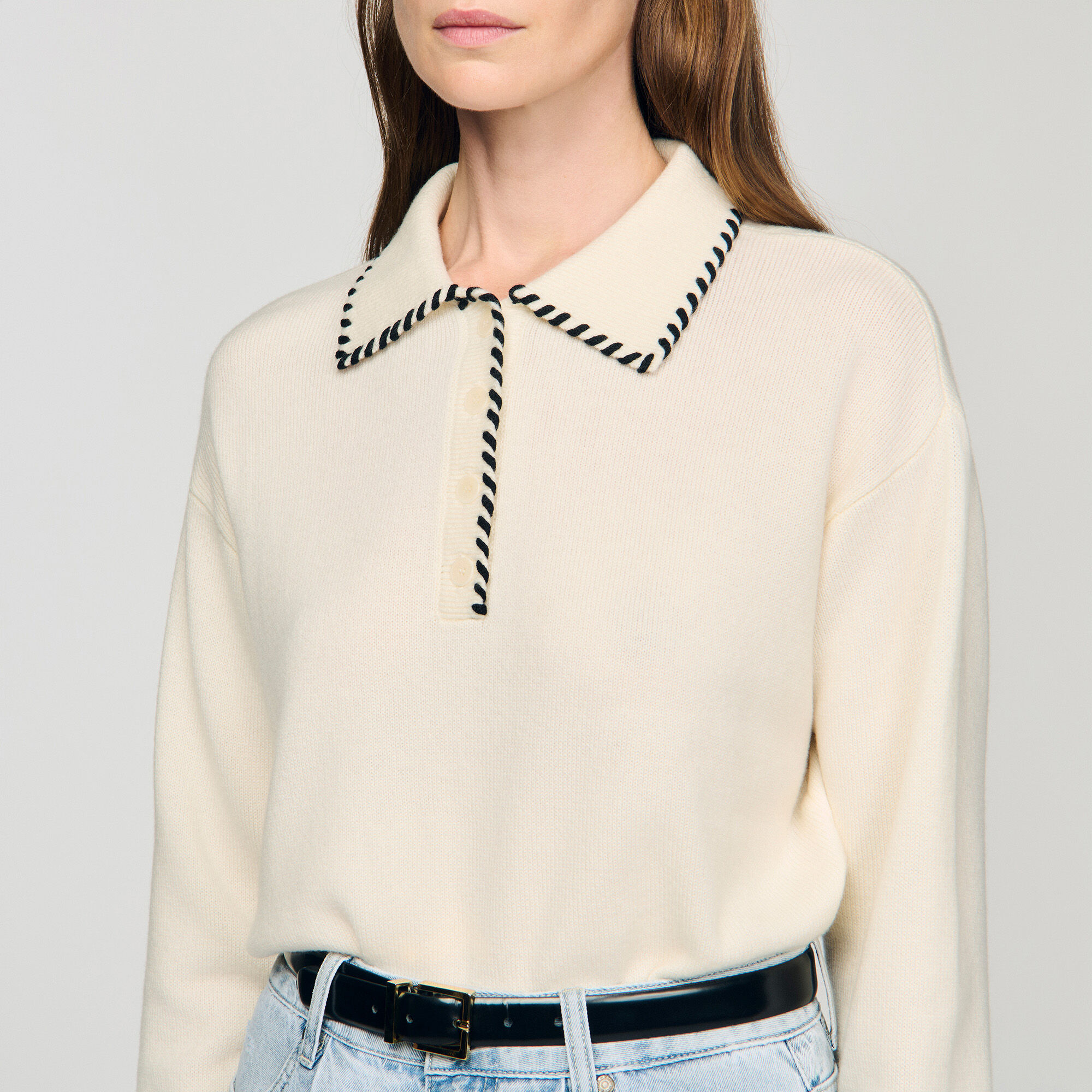 Maglione in maglia colletto a polo