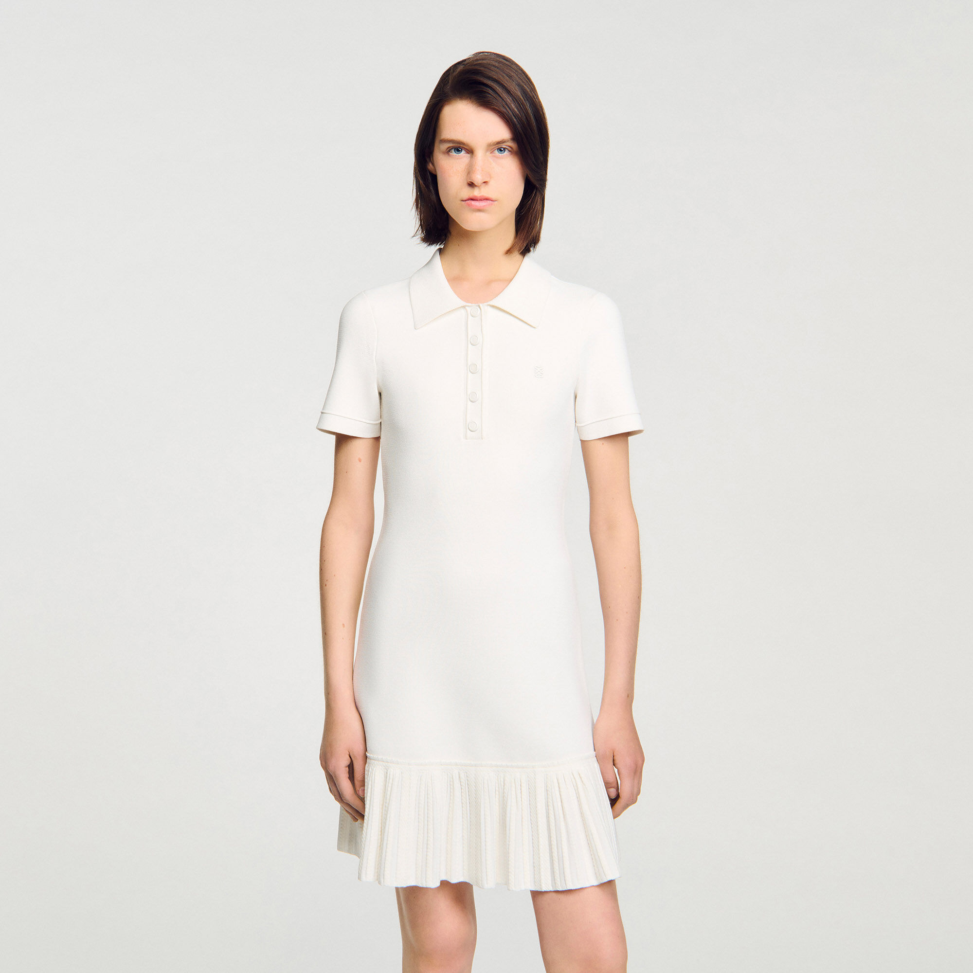 Abito corto in maglia colletto polo