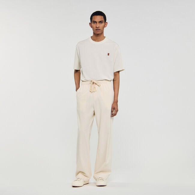 Pantaloni larghi in cotone elasticizzato