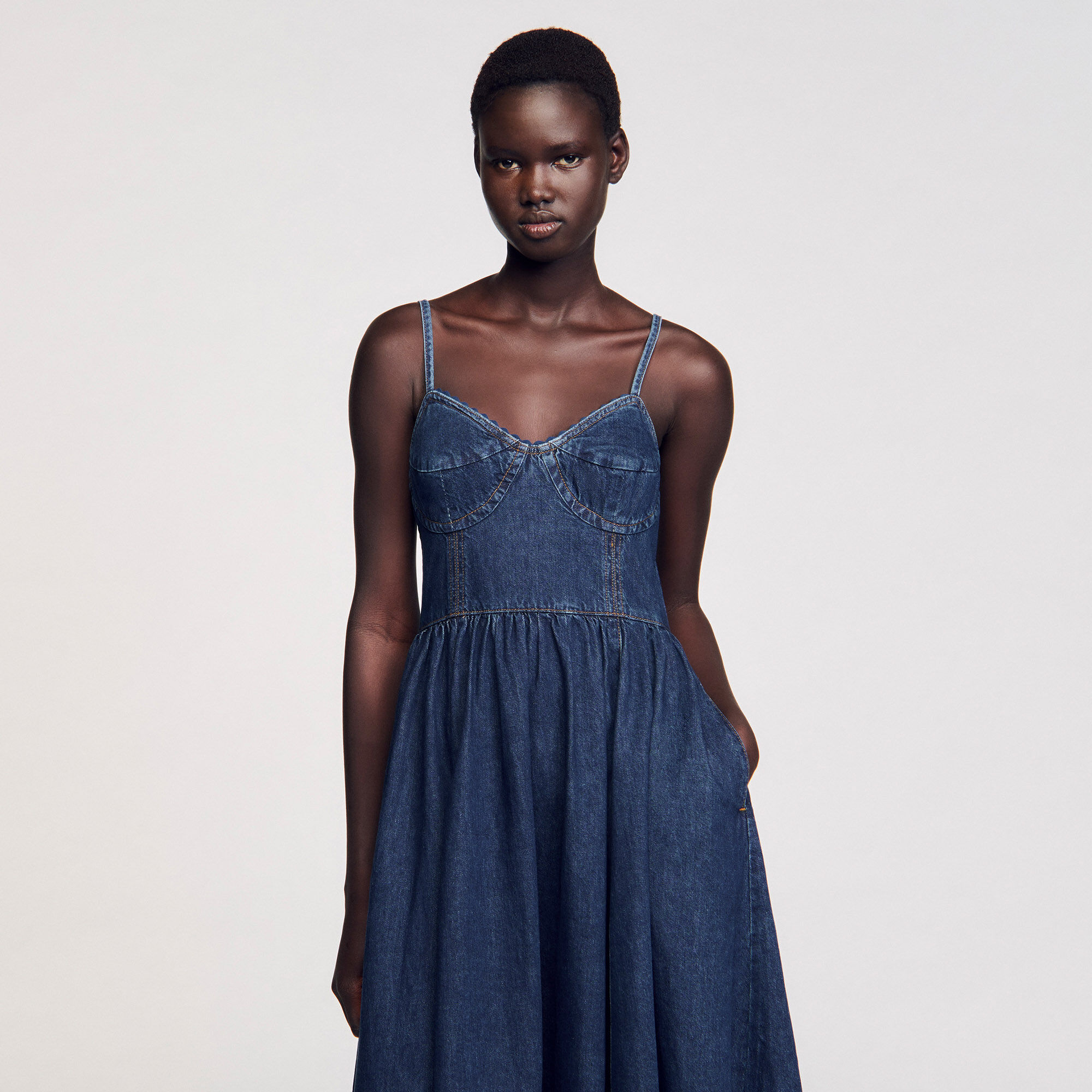 Abito midi in denim
