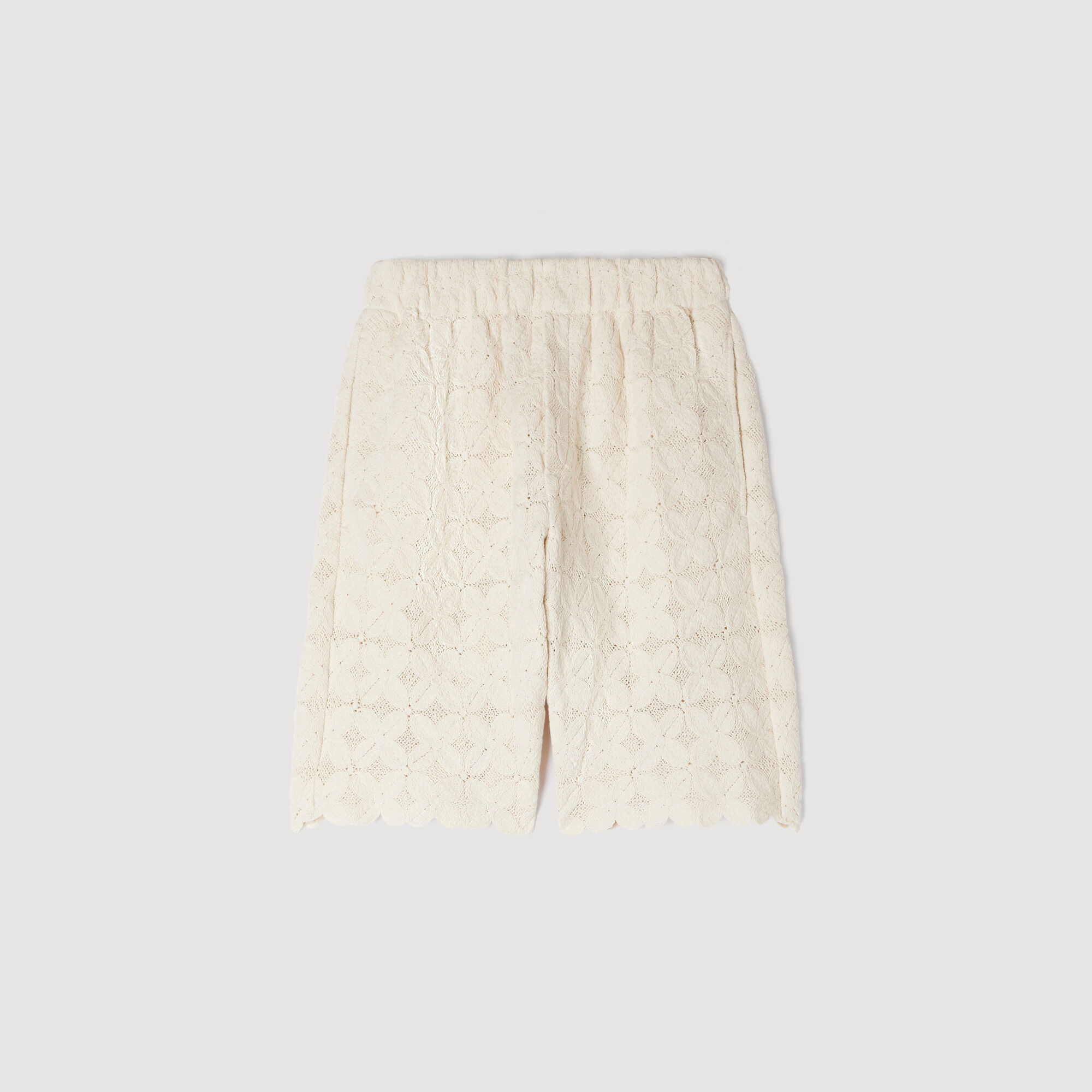 Shorts in cotone ricamo sangallo