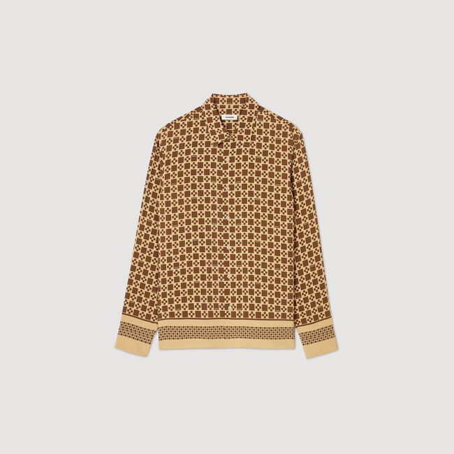 Camicia fluida con stampa square cross - Uomo | Sandro