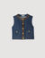 Top in denim e pelle