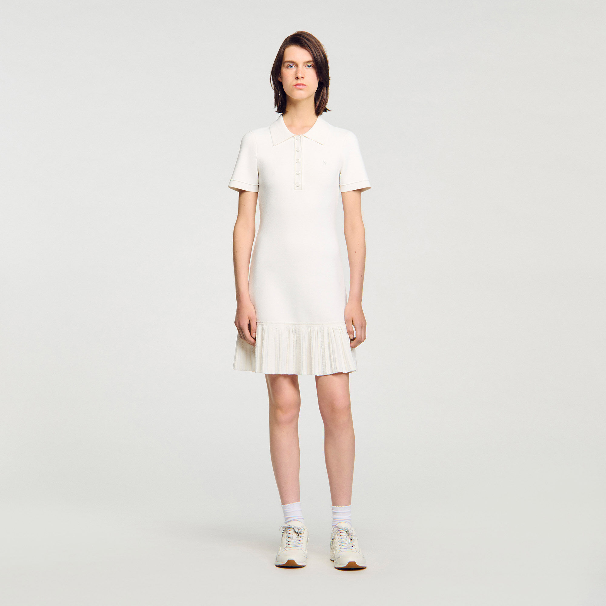 Abito corto in maglia colletto polo