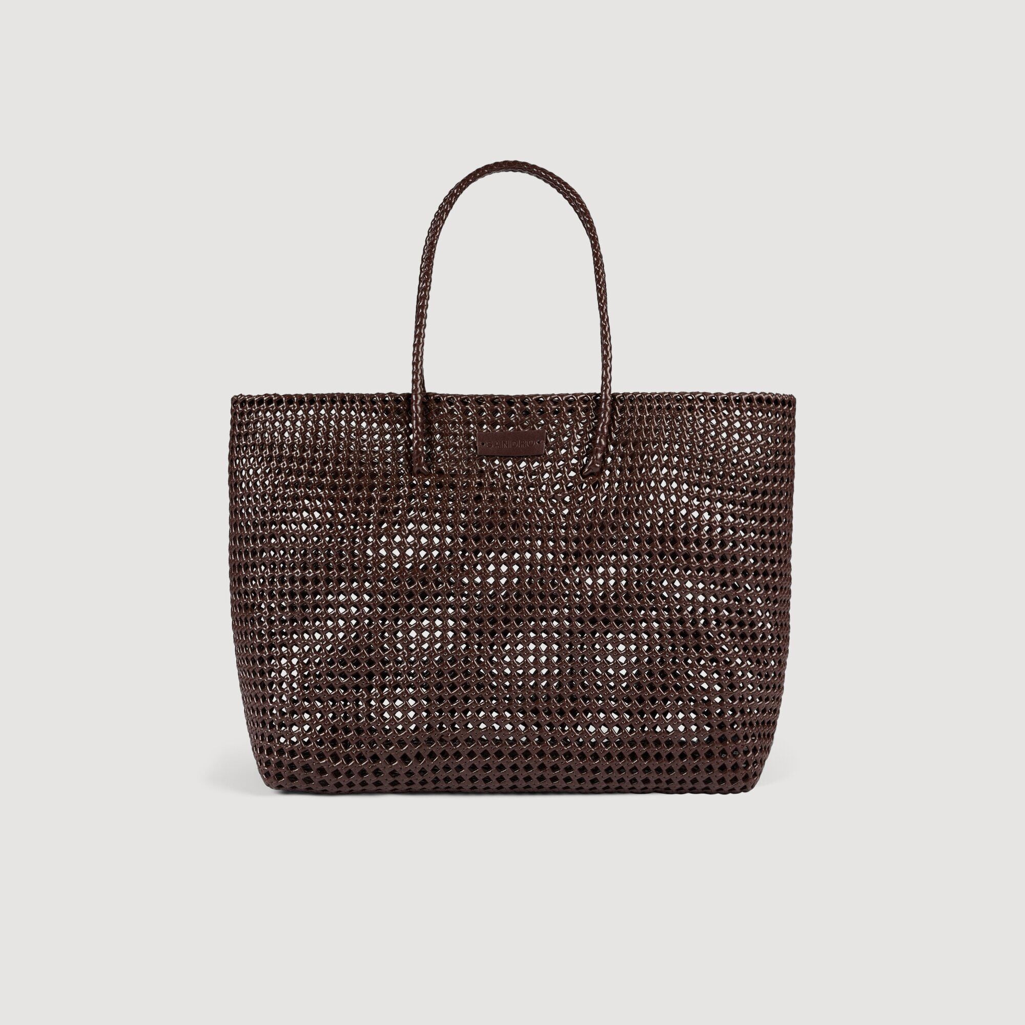 Shopping bag intrecciata con patch