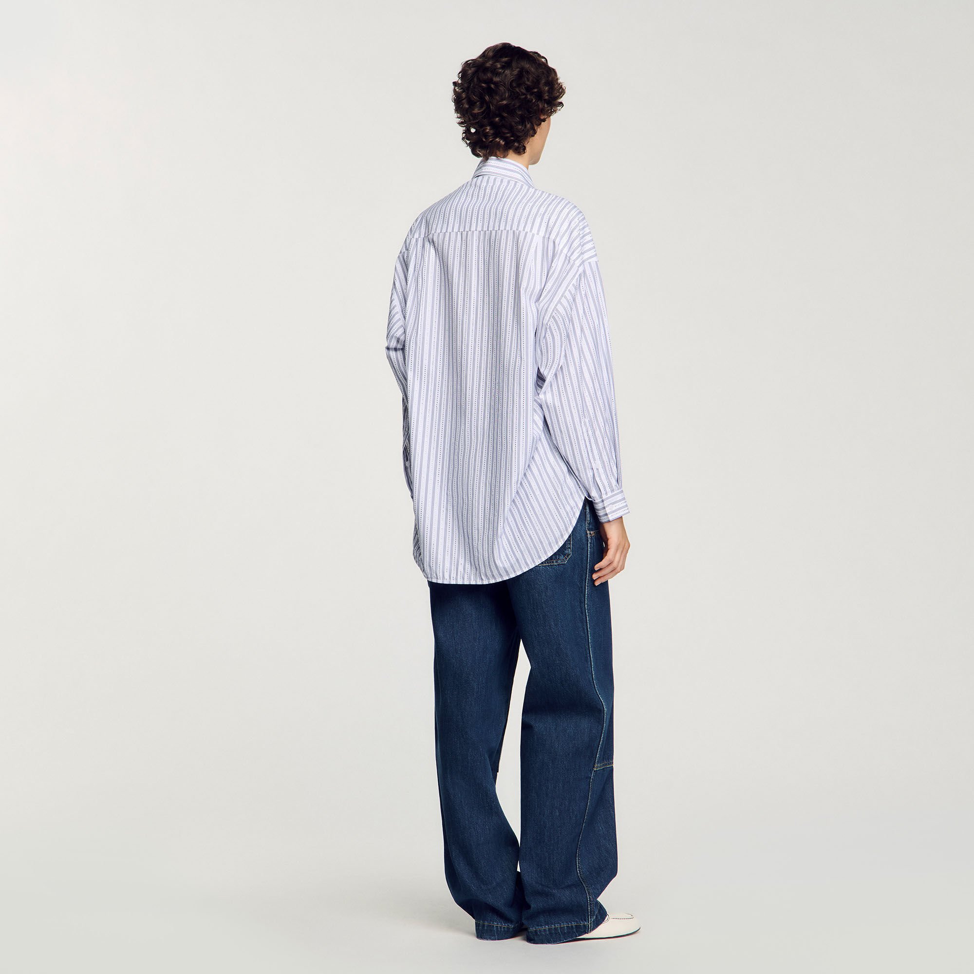 Camicia a righe glitterata