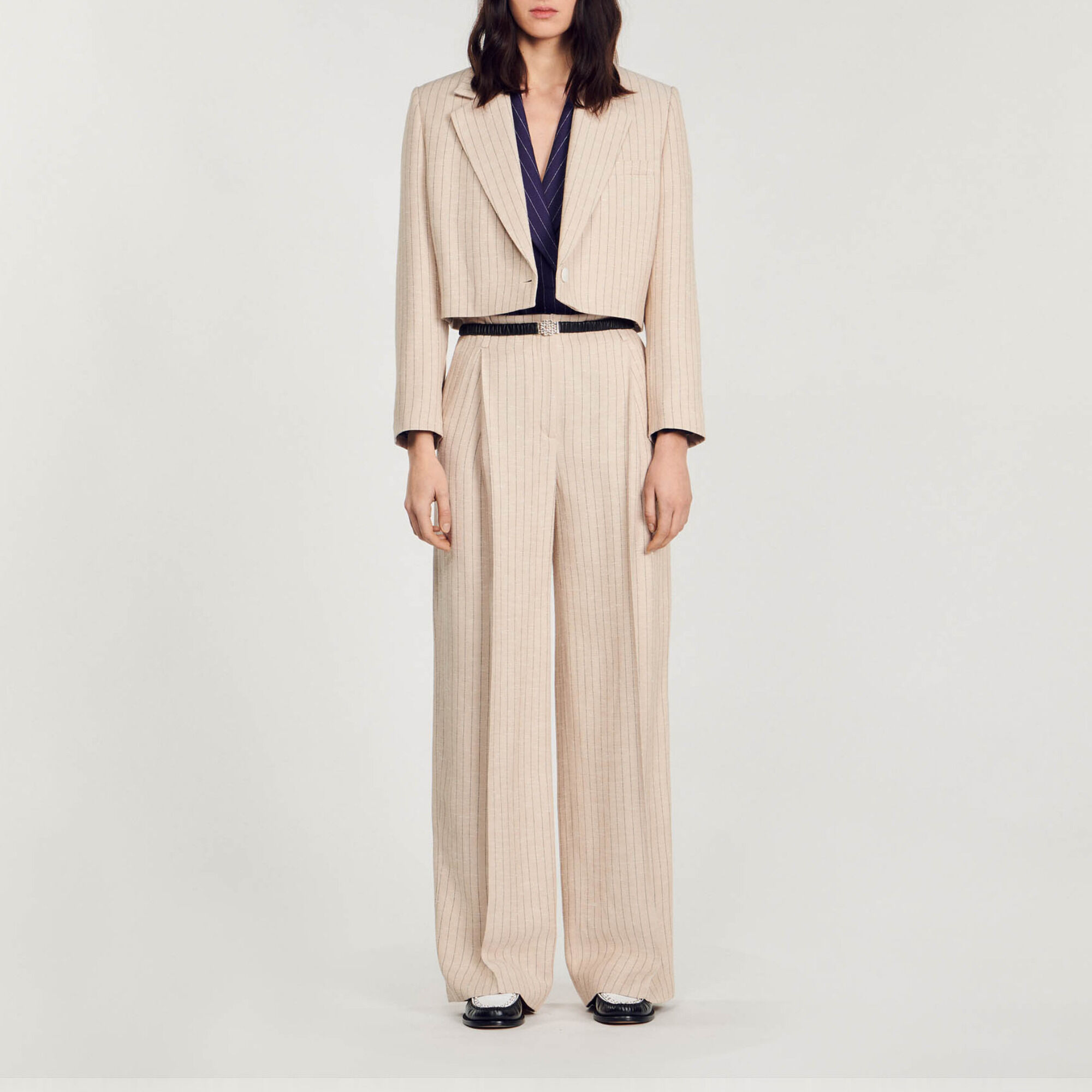 Giacca corta a righe