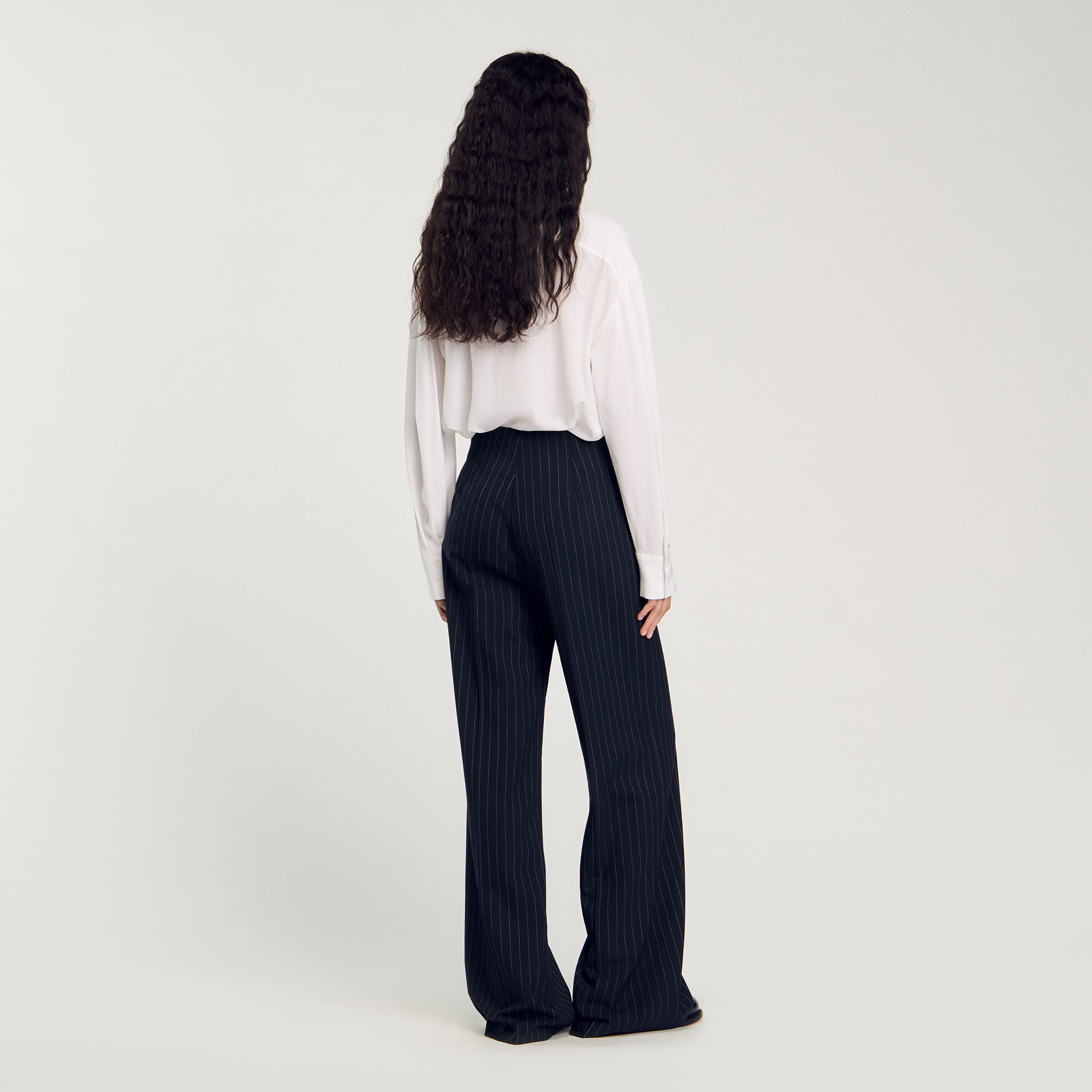 Pantaloni dritti a righine