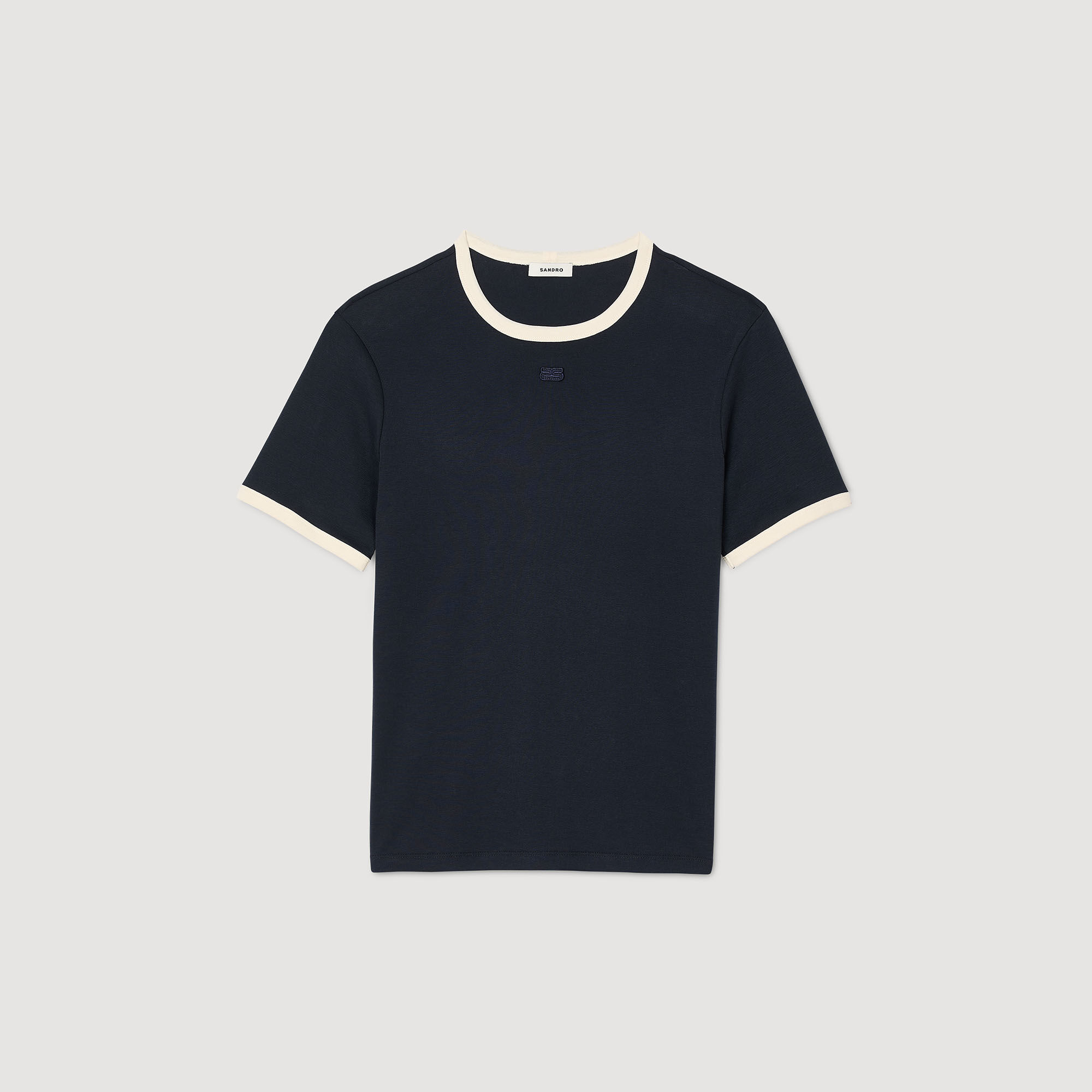 T-shirt bicolore con patch
