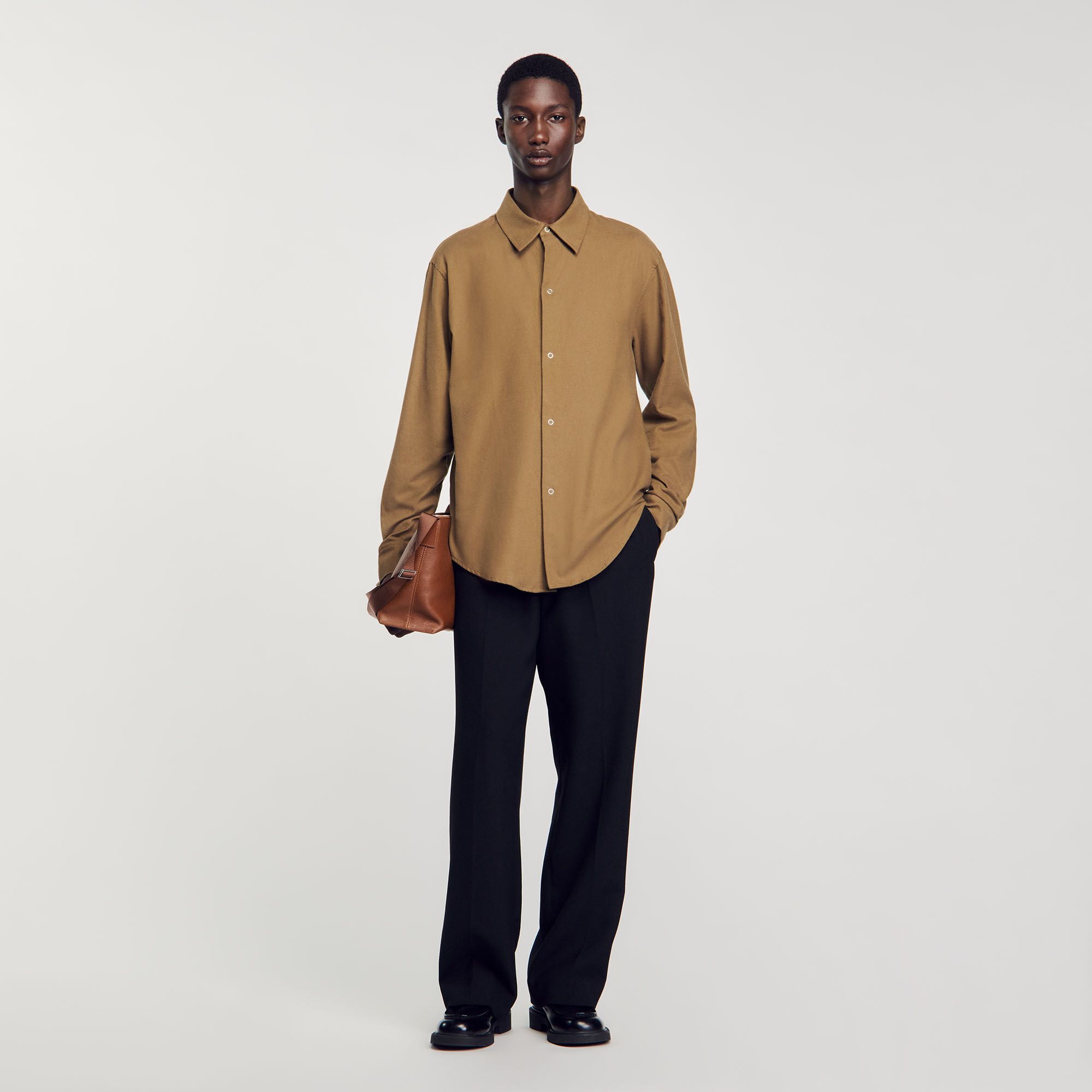 Camicia di flanella verde da uomo Sandro Paris