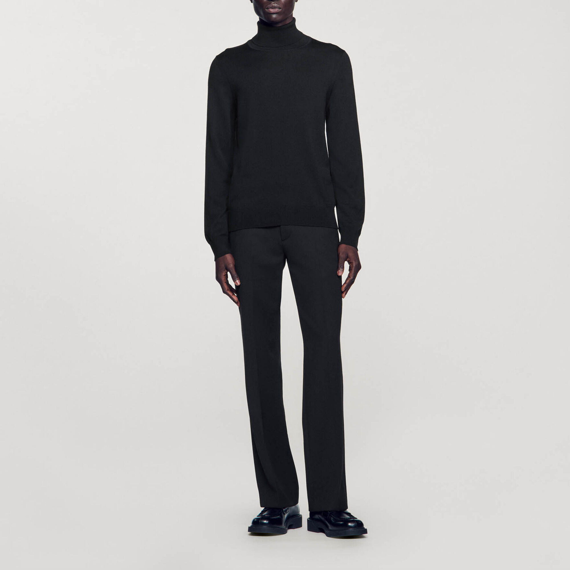 Pullover a collo alto in lana