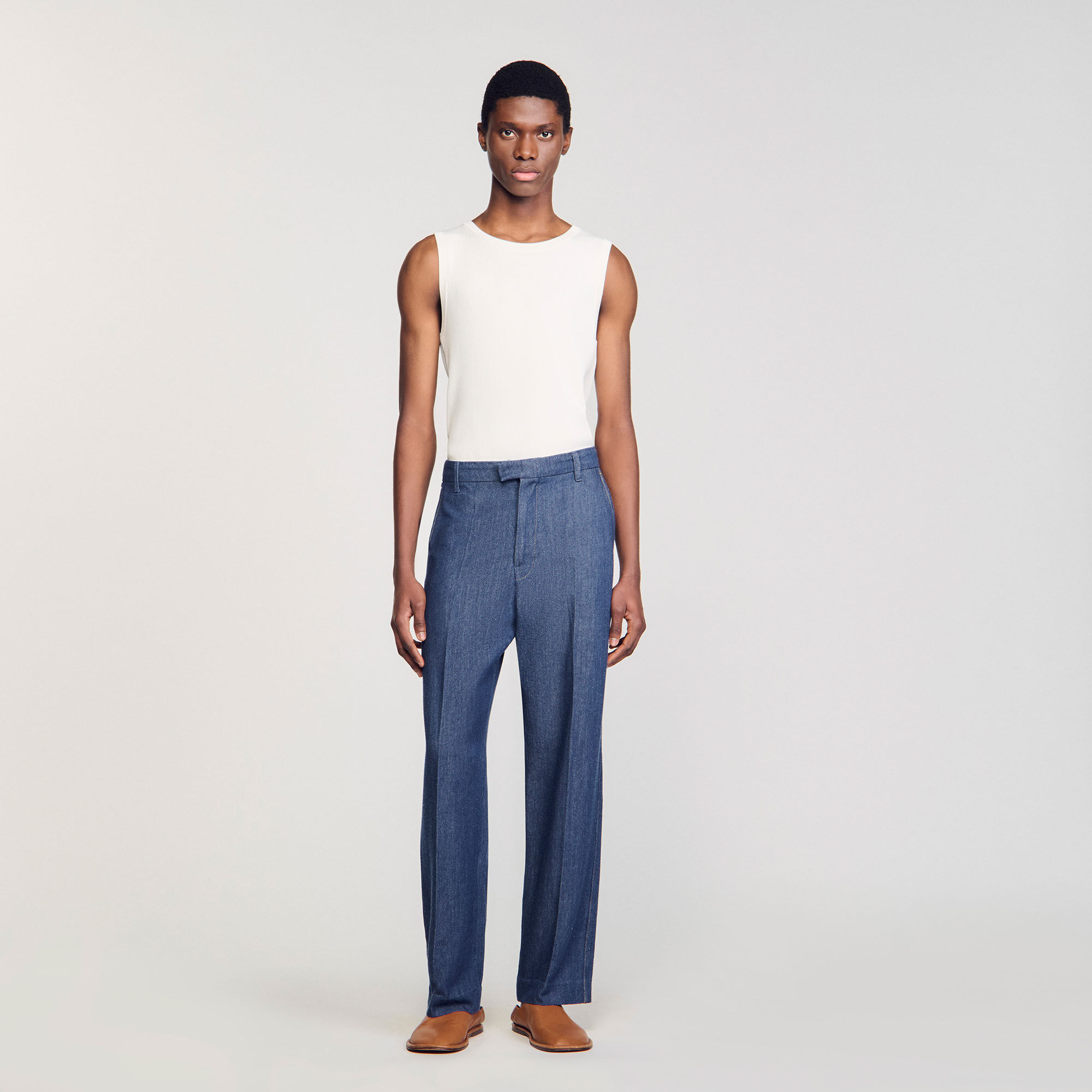 Pantaloni in chambray