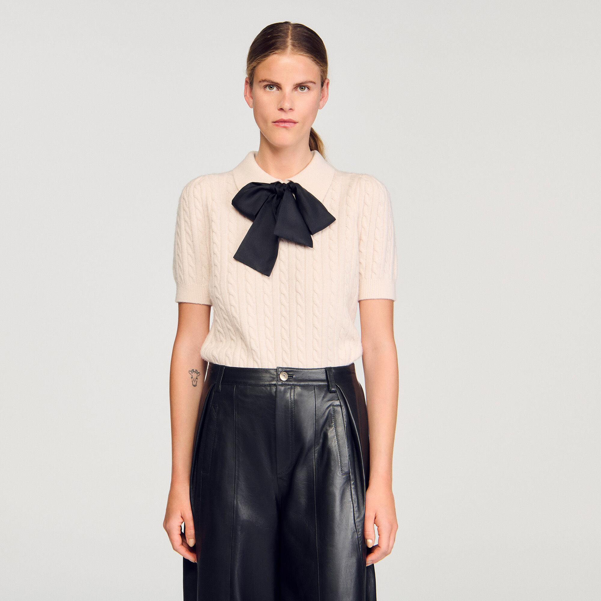 Maglione in maglia a colletto polo