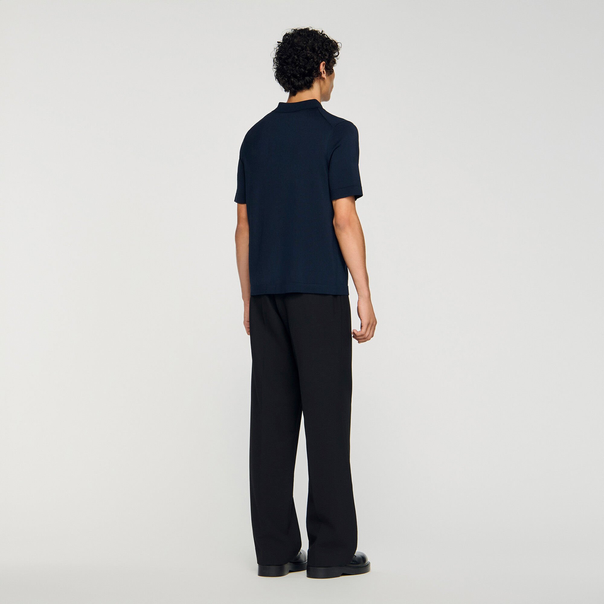 Polo in maglia con colletto con zip