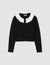 Cardigan con colletto a contrasto