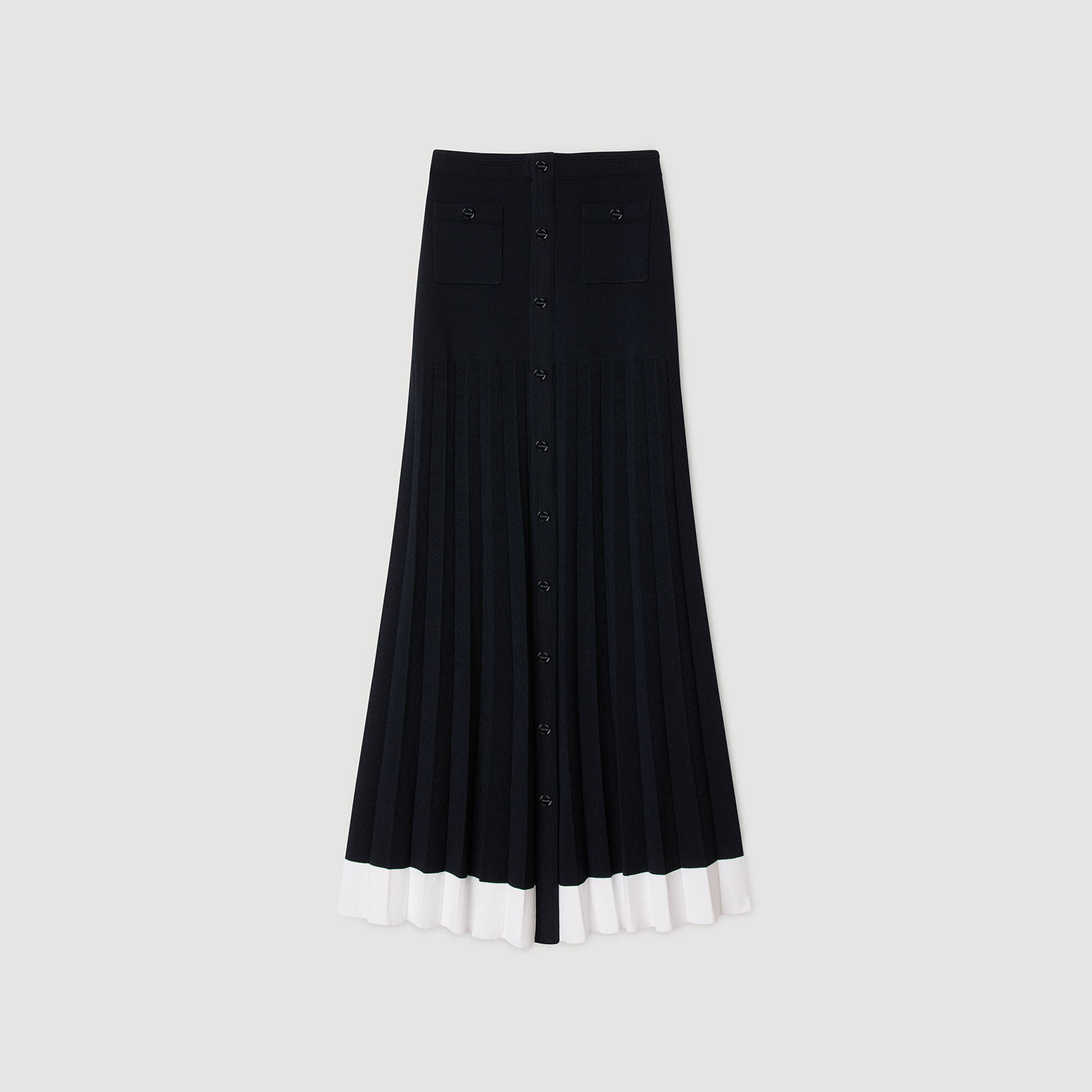 Gonna lunga in maglia bicolore