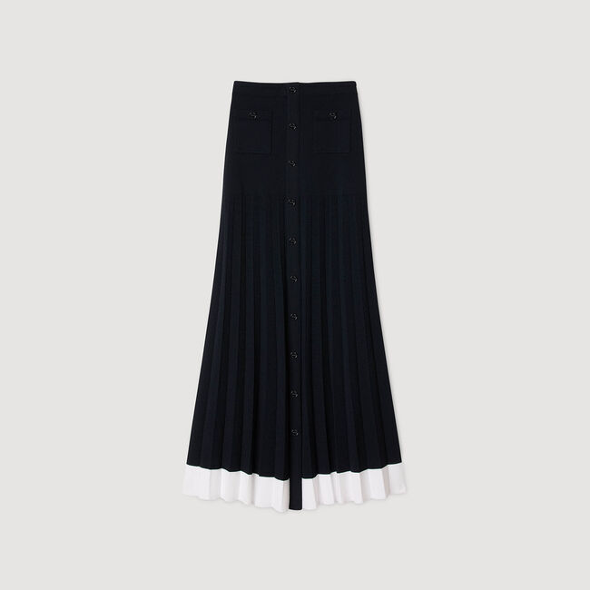 Gonna lunga in maglia bicolore