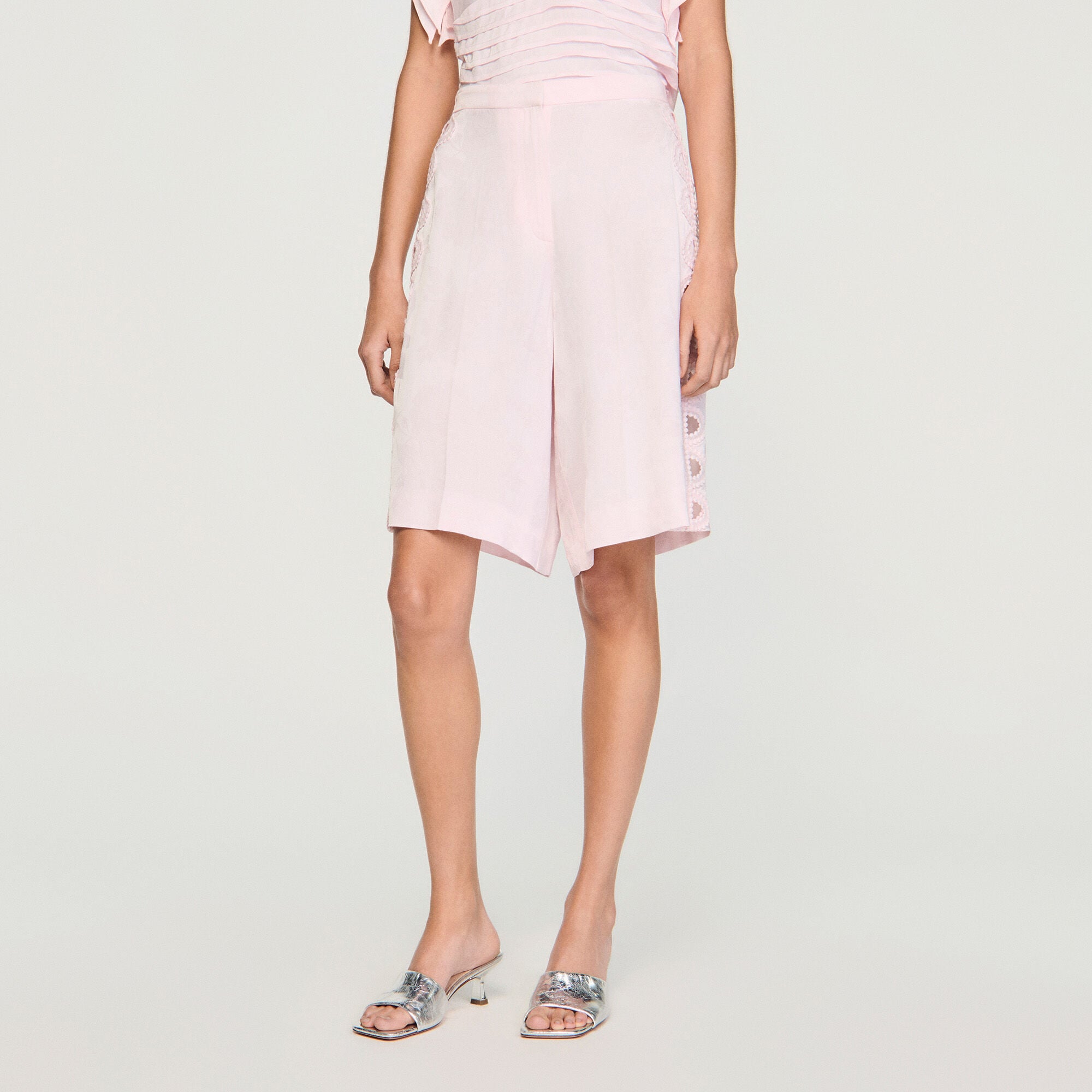Bermuda jacquard a fiori