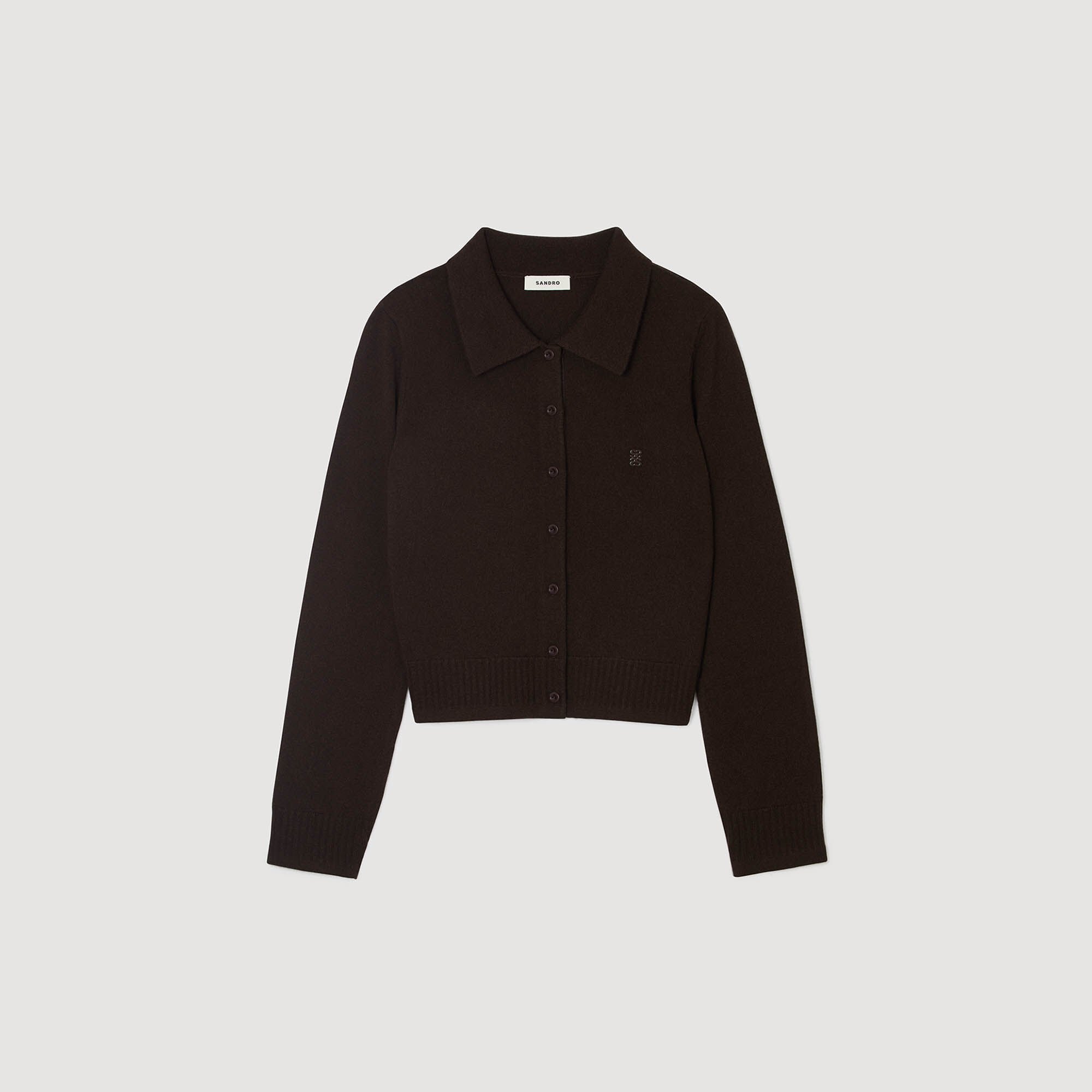 Cardigan con colletto a camicia
