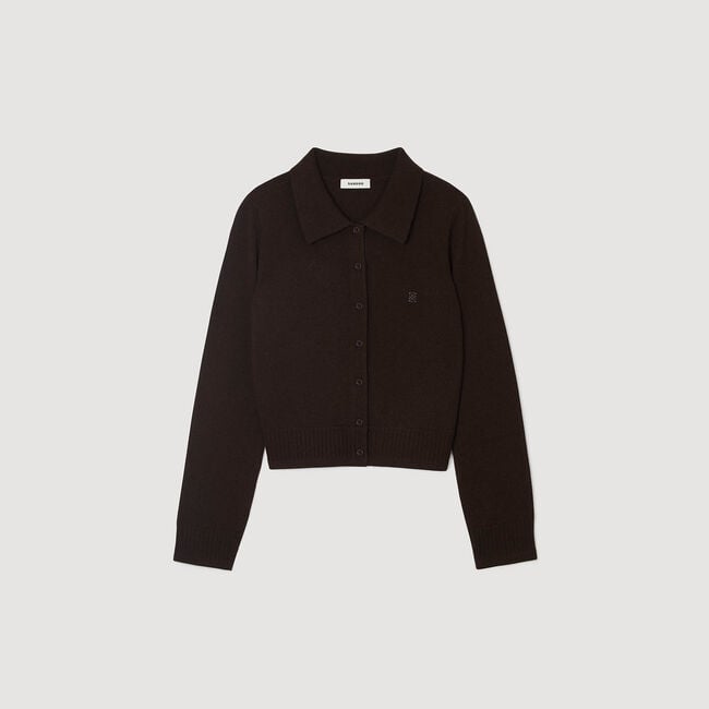 Cardigan con colletto a camicia