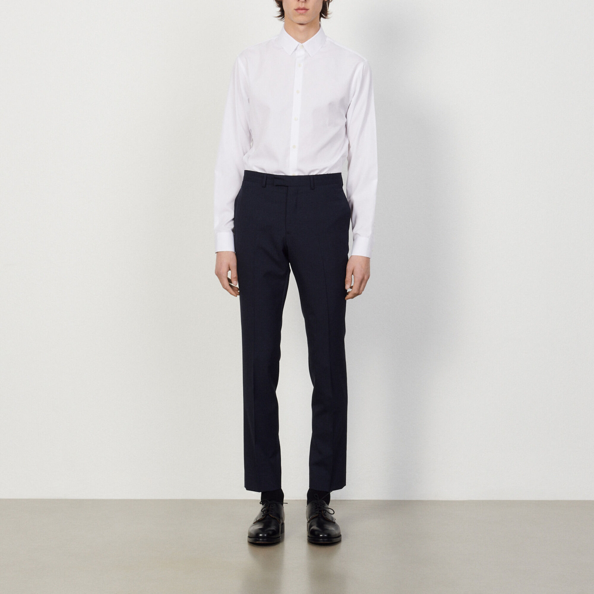 Pantaloni da completo in lana vergine