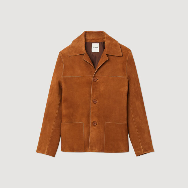 Giacca in pelle scamosciata